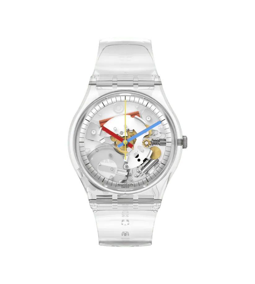 swatch CLEARLY GENT 34mm スウォッチ クリア スケルトン クォーツ