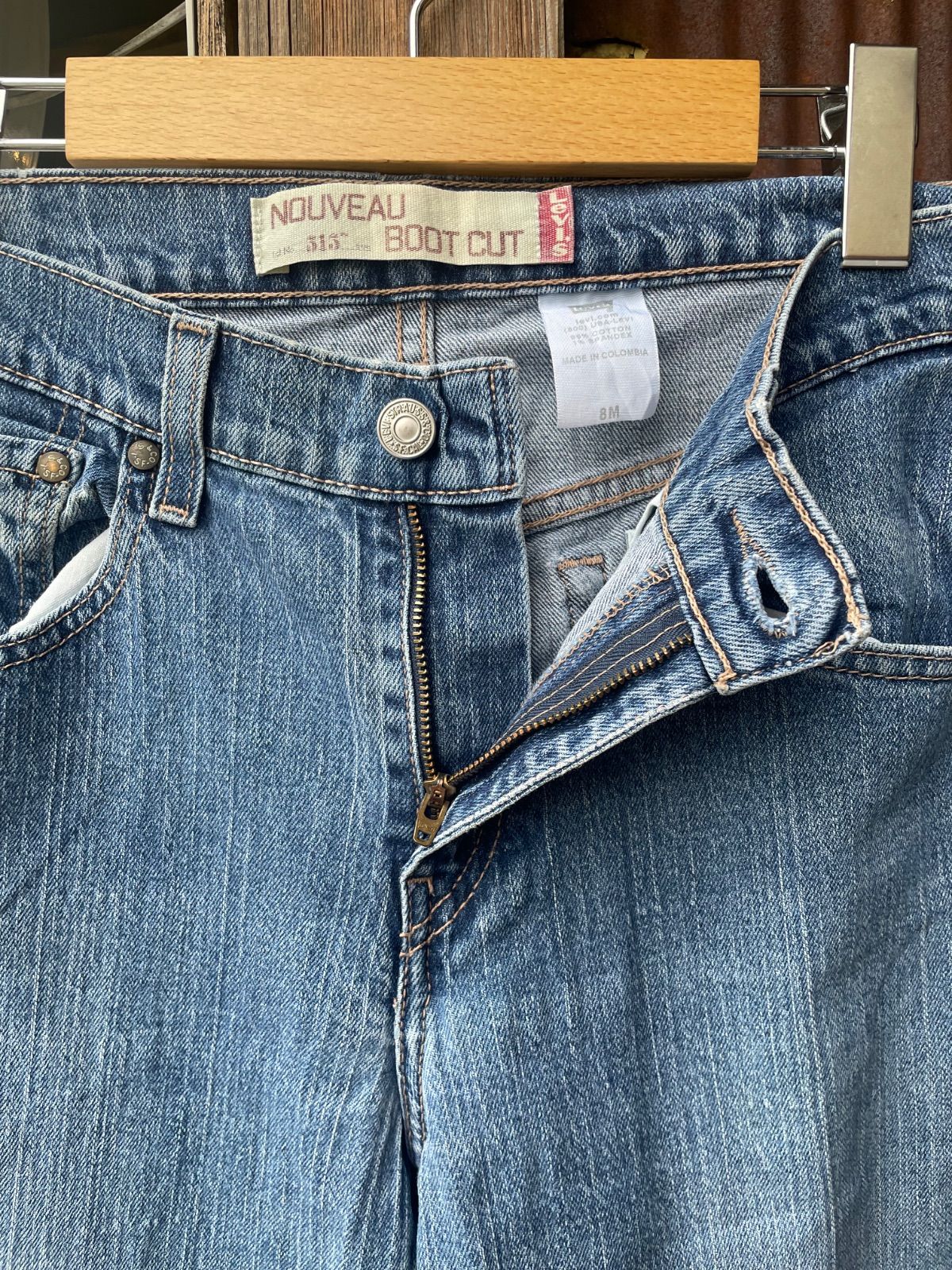 Levi's 515 ブーツカット デニムパンツ（中色インディゴ・W30相当・コロンビア製） 9