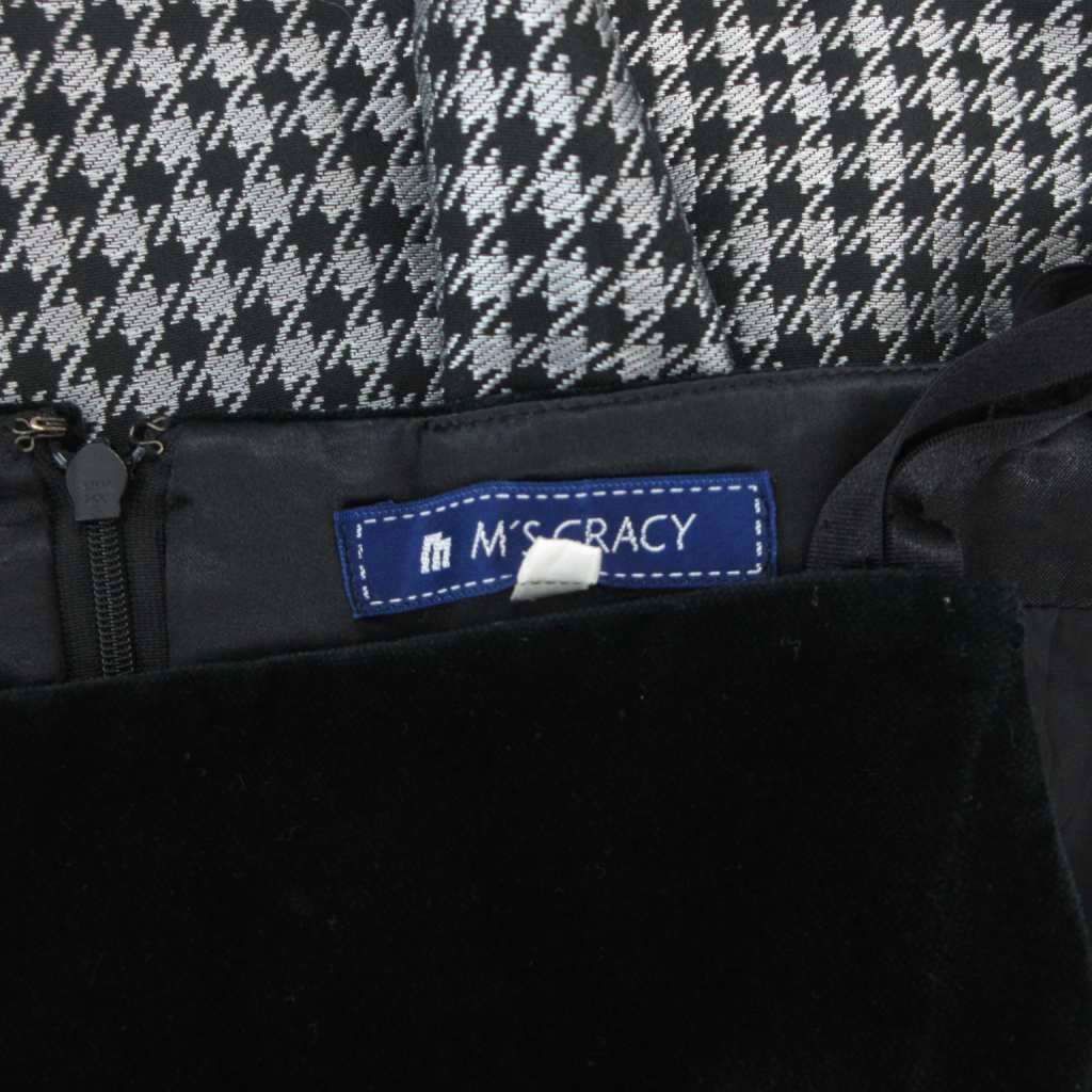 エムズグレイシー M'S GRACY ワンピース ひざ丈 千鳥格子 ベロア