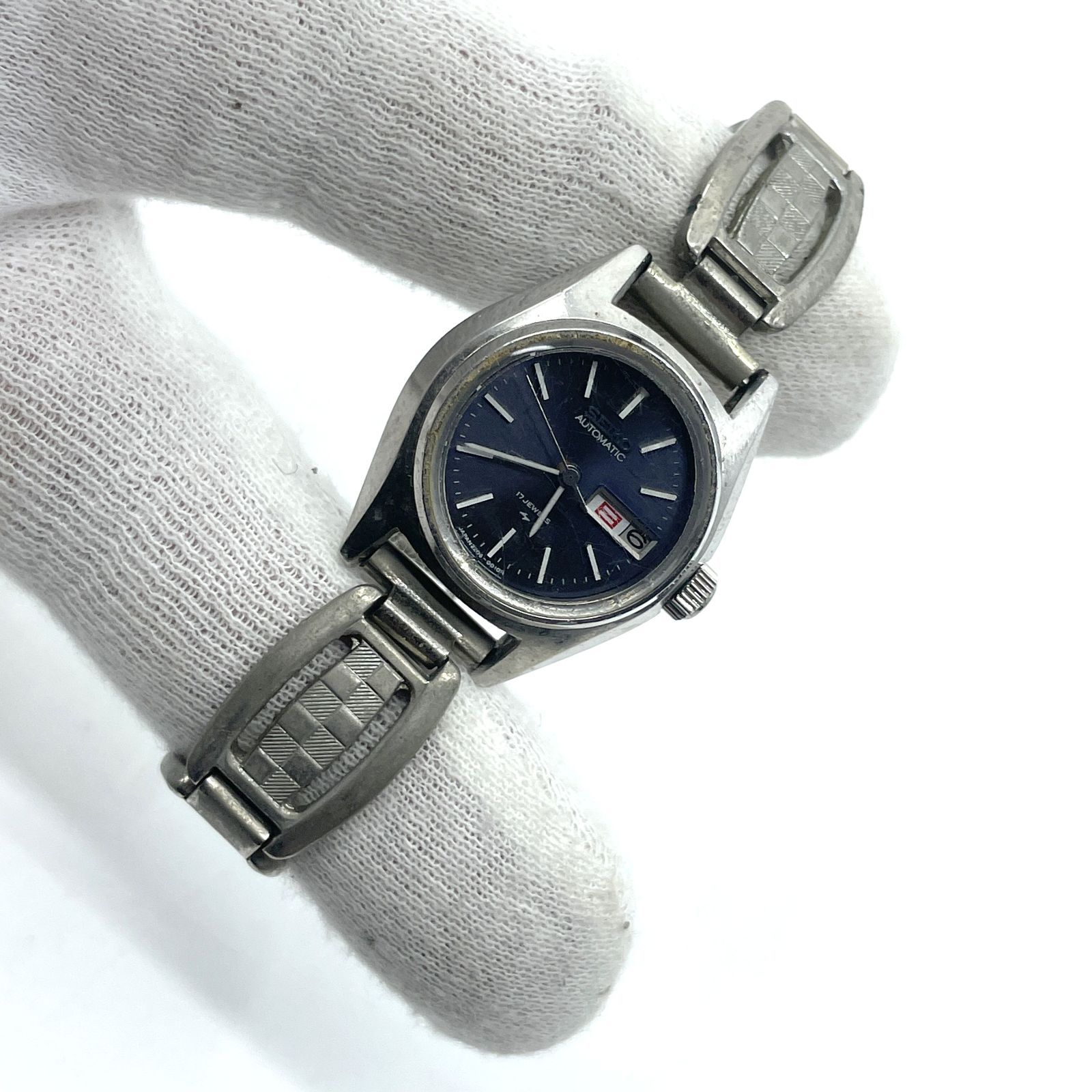 動作△ SEIKO セイコー 2206-0010 AT 自動巻 パープルブルー文字盤