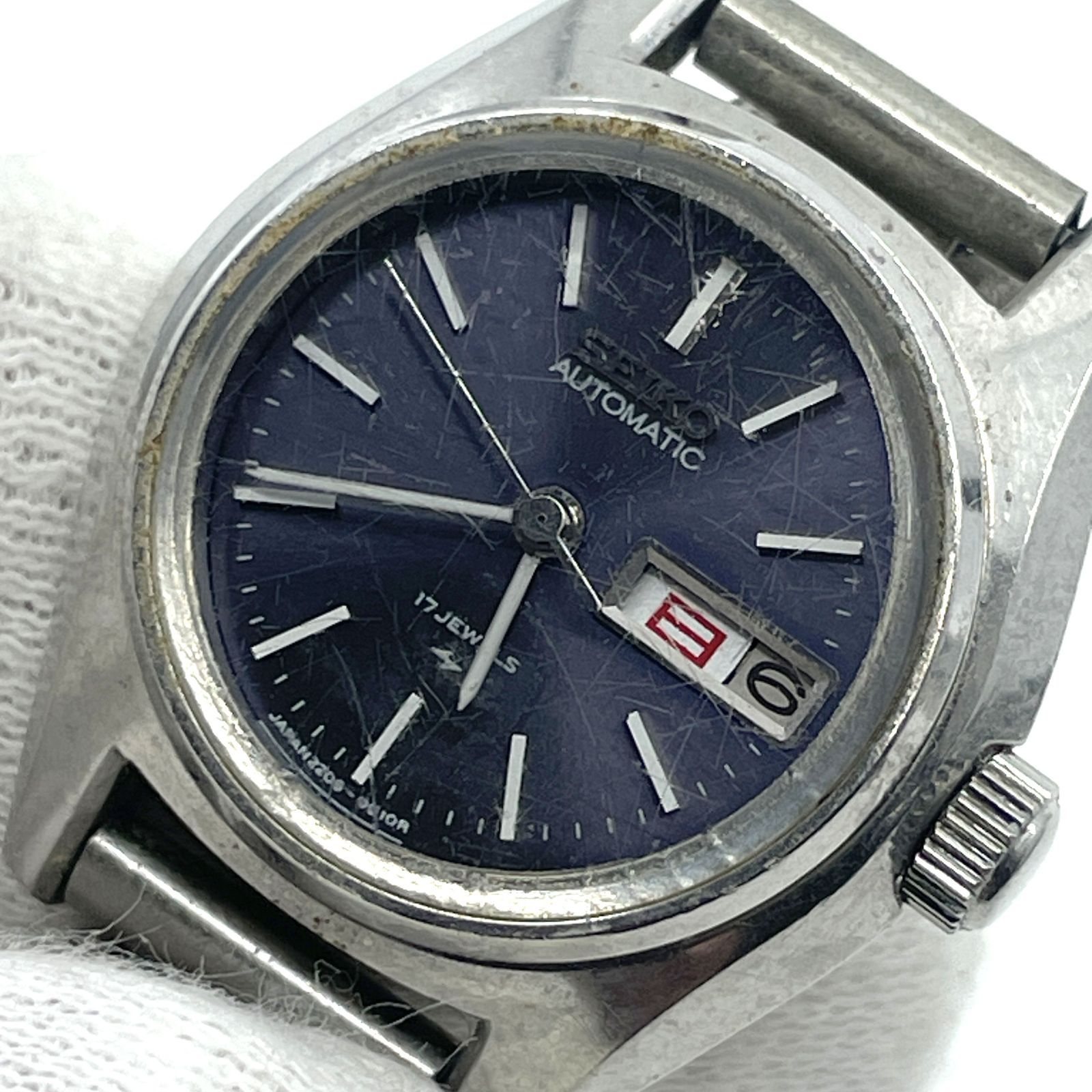 動作△ SEIKO セイコー 2206-0010 AT 自動巻 パープルブルー文字盤