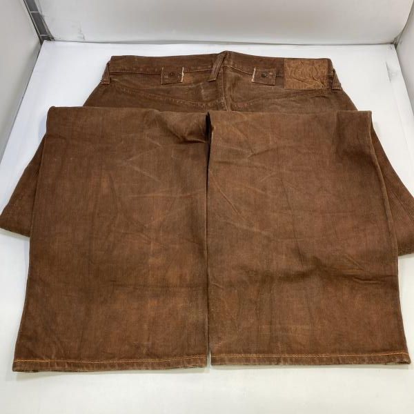 中古】EVIS JEANS 初期2504XX 柿渋染め ブラウン W32L35 ※丈詰め