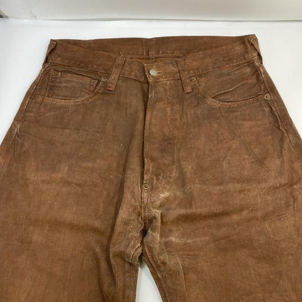 中古】EVIS JEANS 初期2504XX 柿渋染め ブラウン W32L35 ※丈詰め
