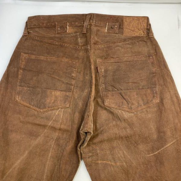 中古】EVIS JEANS 初期2504XX 柿渋染め ブラウン W32L35 ※丈詰め