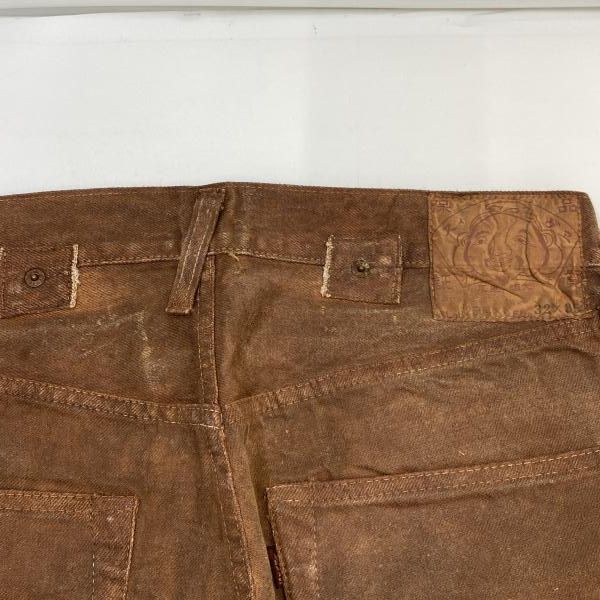 中古】EVIS JEANS 初期2504XX 柿渋染め ブラウン W32L35 ※丈詰め