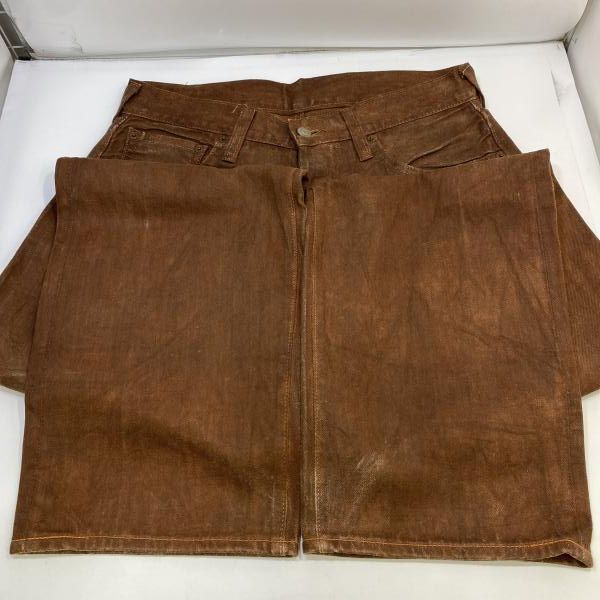 中古】EVIS JEANS 初期2504XX 柿渋染め ブラウン W32L35 ※丈詰め