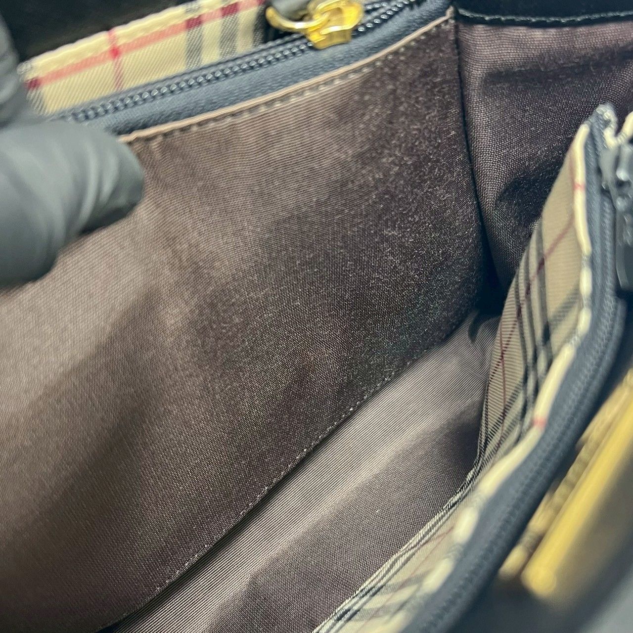 極 美品 希少品 BURBERRY バーバリー ロゴ 金具 ノバチェック 柄