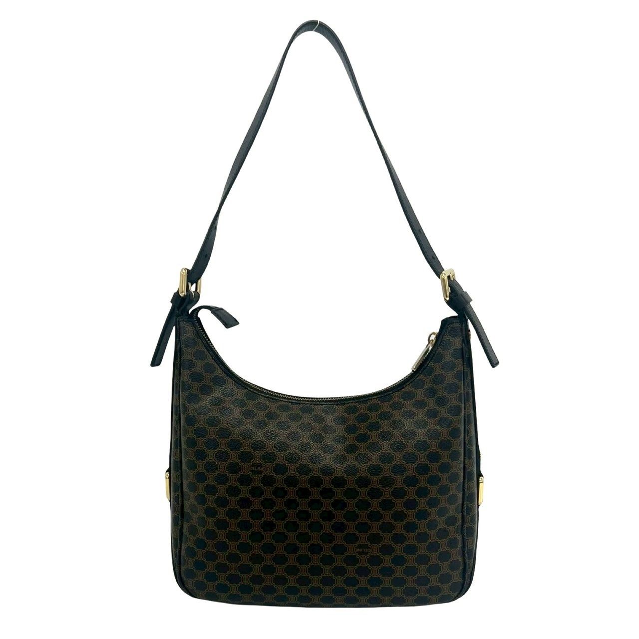 極 美品 CELINE セリーヌ マカダム ブラゾン トリオンフ ロゴ 柄 金具