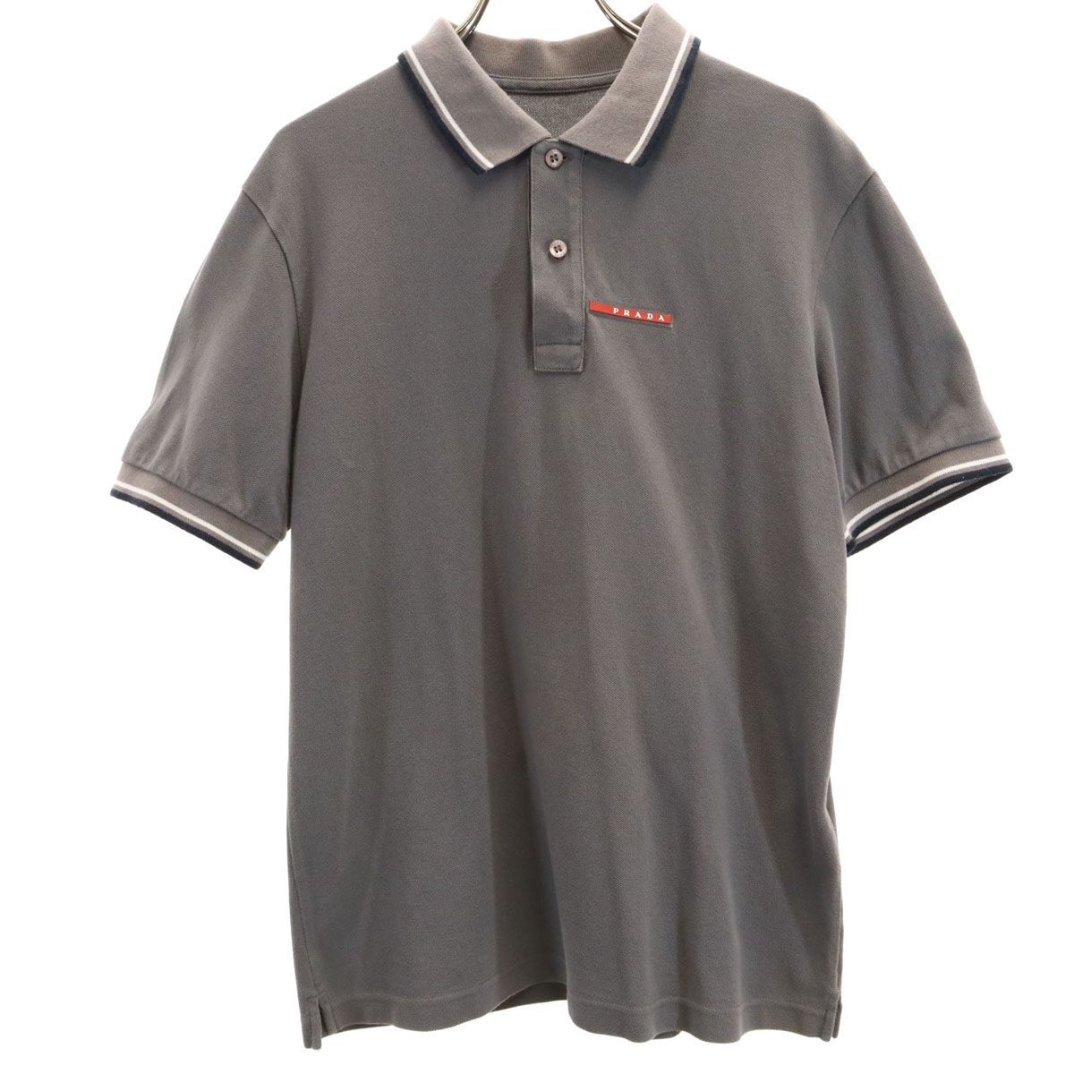 PRADA プラダスポーツ　ポロシャツ　Mサイズ PRADA SPORTS プラダスポーツ 半袖 ポロシャツ M チャコールグレー