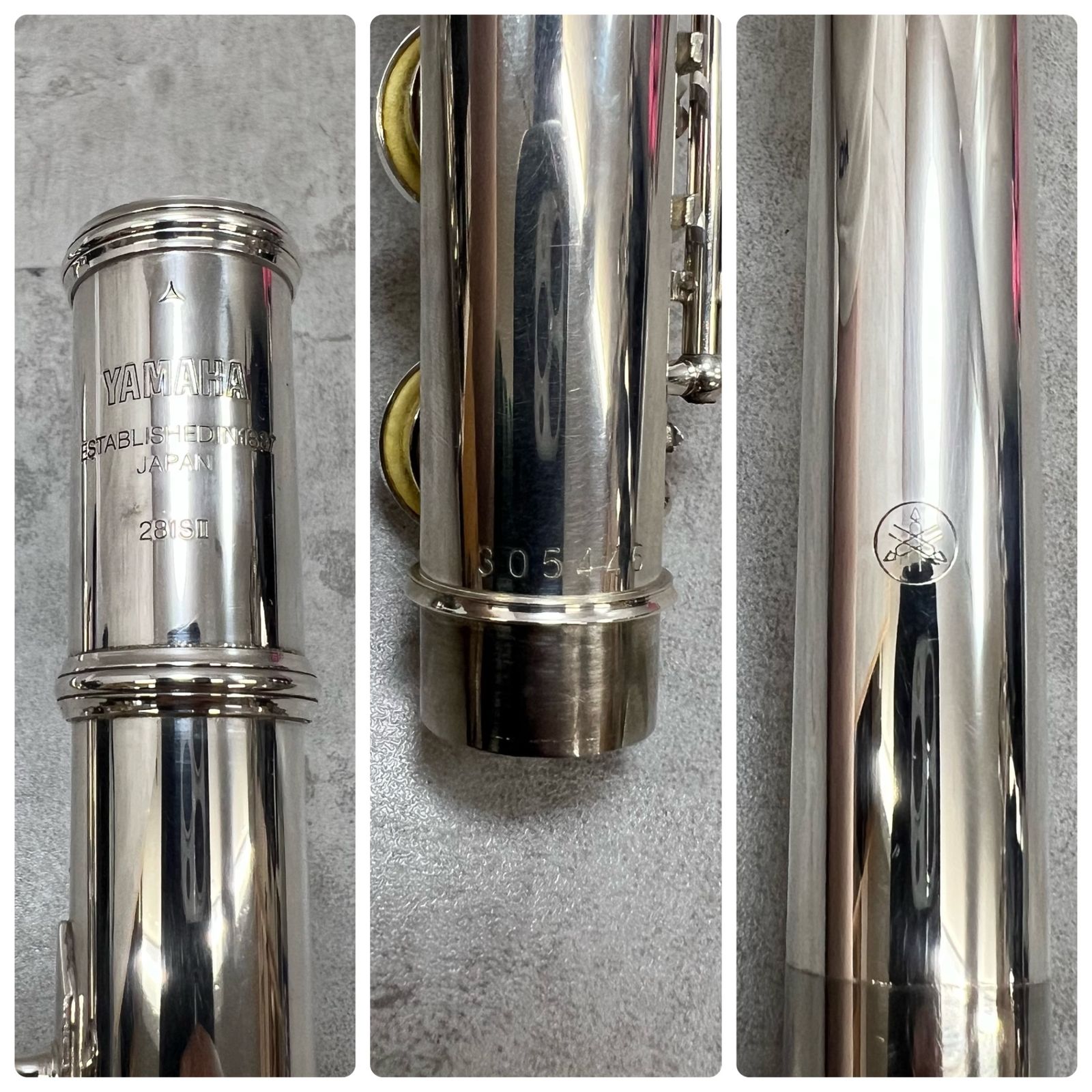 美品 ヤマハ フルート YFL-281SⅡ リングキィ インライン 銀メッキ