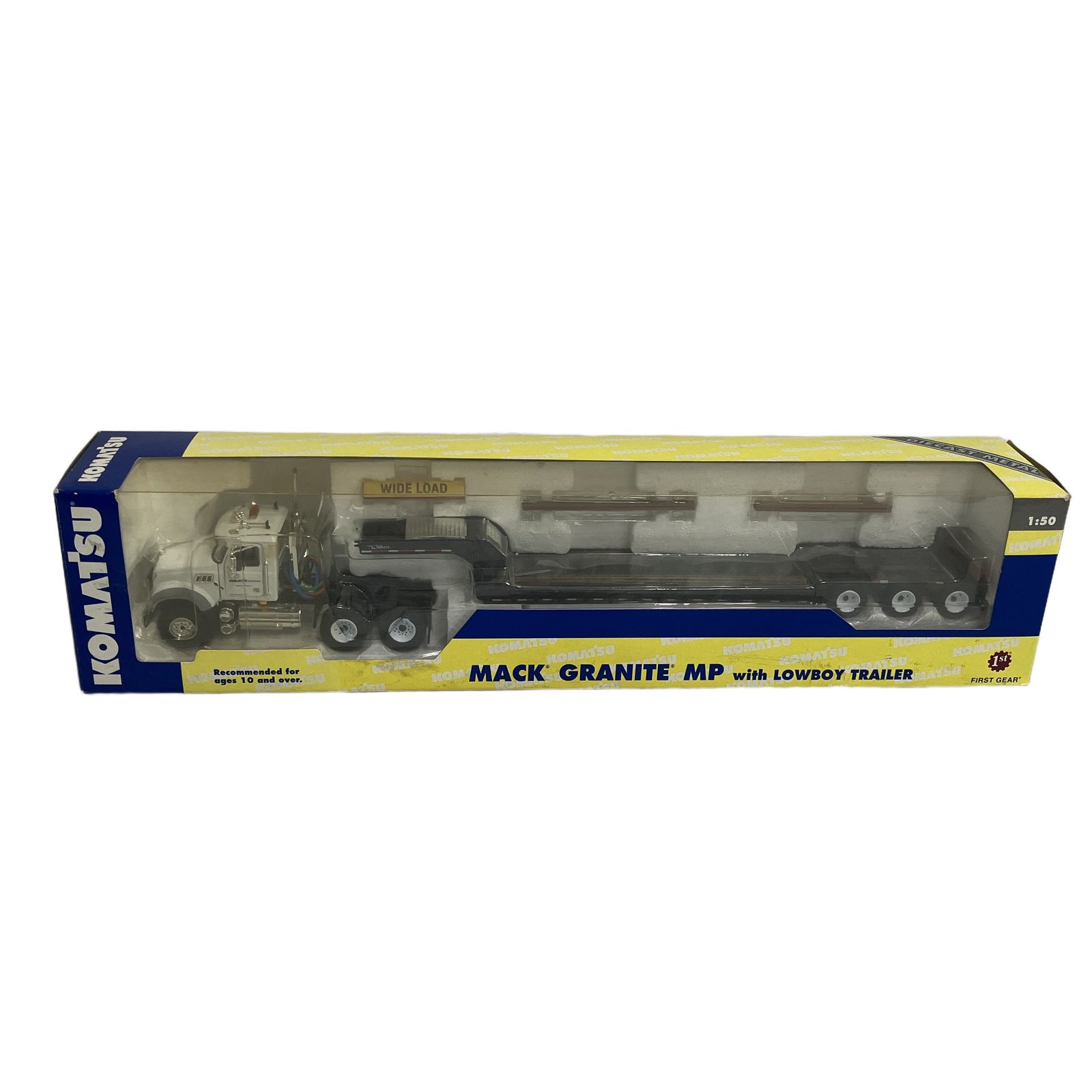 FIRST GEAR 1/50 コマツ MACK GRANITE MP with LOWBOY TRAILER トレーラー 中古 O11420191