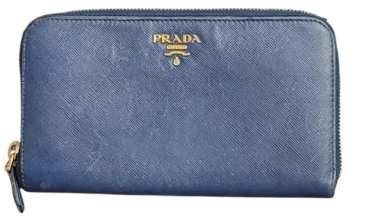 PRADA サフィアーノ ジッパー 長財布 ネイビー - メルカリ