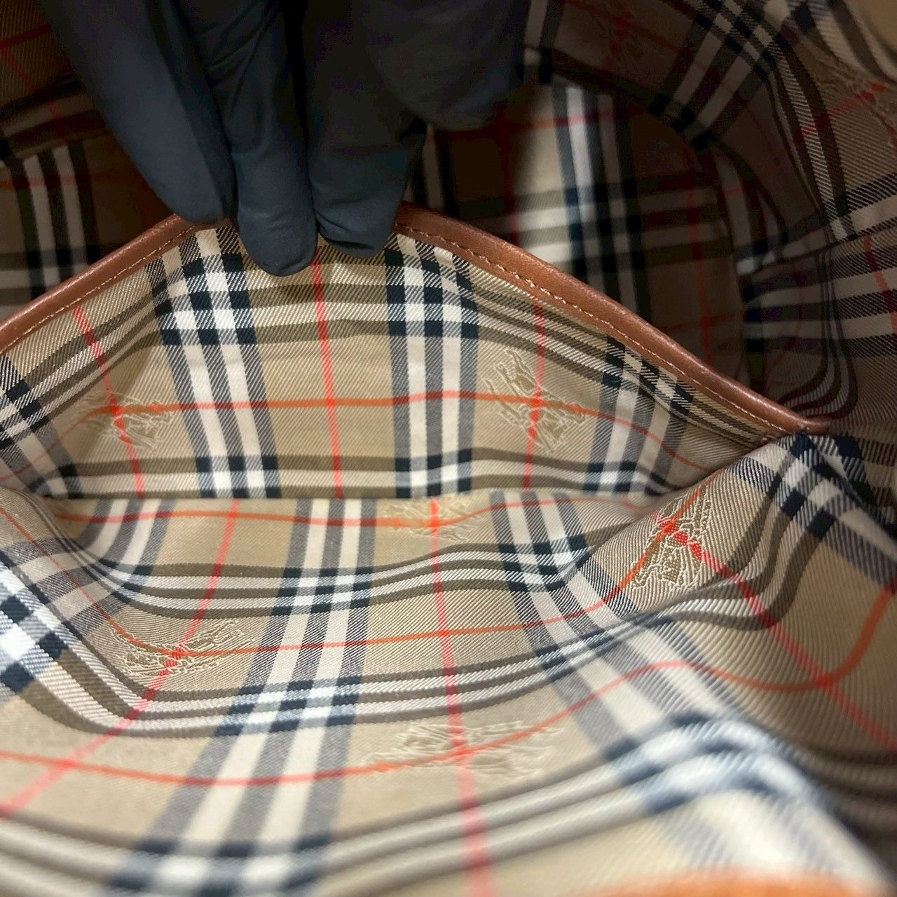 極 美品 BURBERRY バーバリー ヴィンテージ ノバチェック ロゴ レザー 