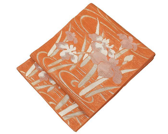 夏帯 袋帯 紗 正絹 菖蒲 仕立て上がり リサイクル 中古品 夏物 夏用