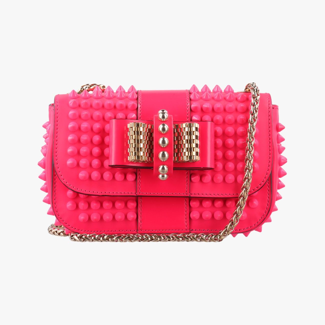クリスチャンルブタンChristian Louboutinスイート チャリティー スカラベ スパイク ローズ レッド レザー 36,400円