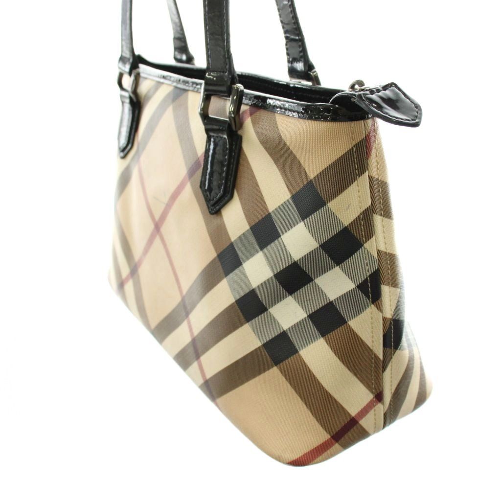 バーバリー BURBERRY ノバチェック トートバッグ ショルダーバッグ PVC