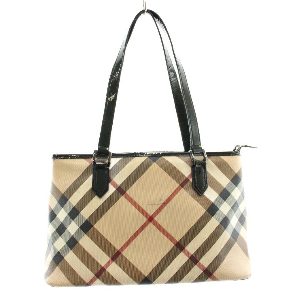 バーバリー BURBERRY ノバチェック トートバッグ ショルダーバッグ PVC