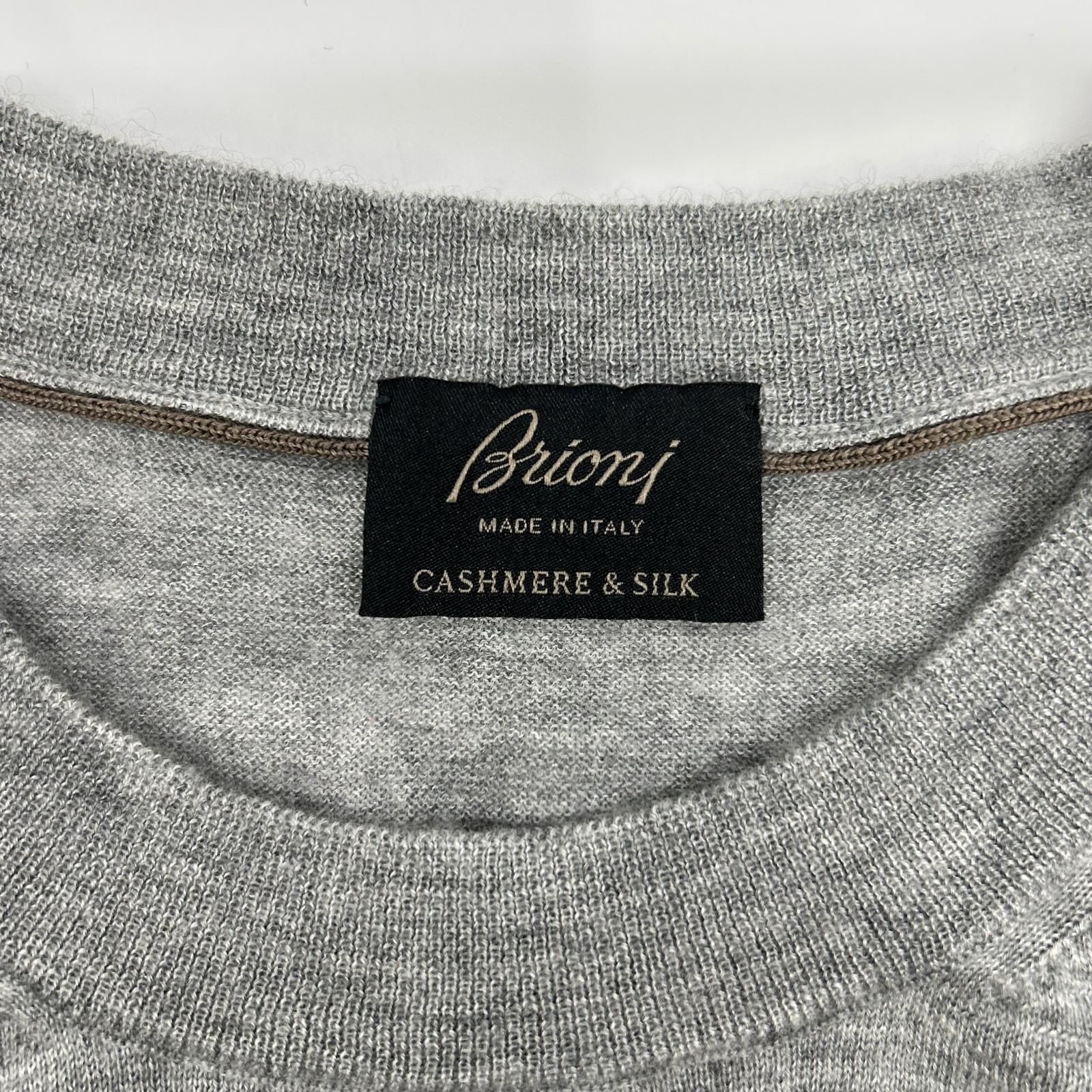 Brioni ブリオーニ グレー カシミア シルク 半袖ニット 48 - メルカリ