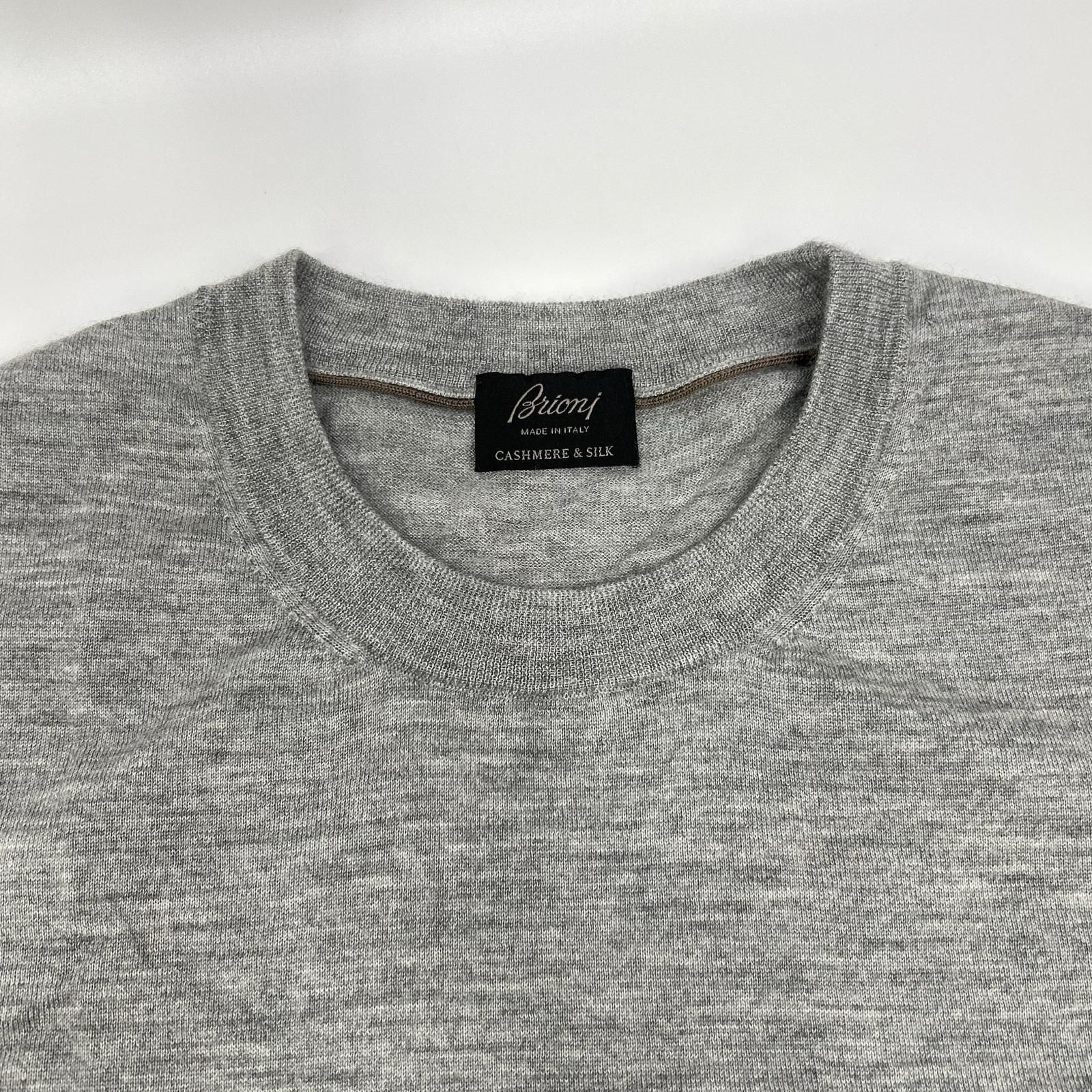 Brioni ブリオーニ グレー カシミア シルク 半袖ニット 48 - メルカリ