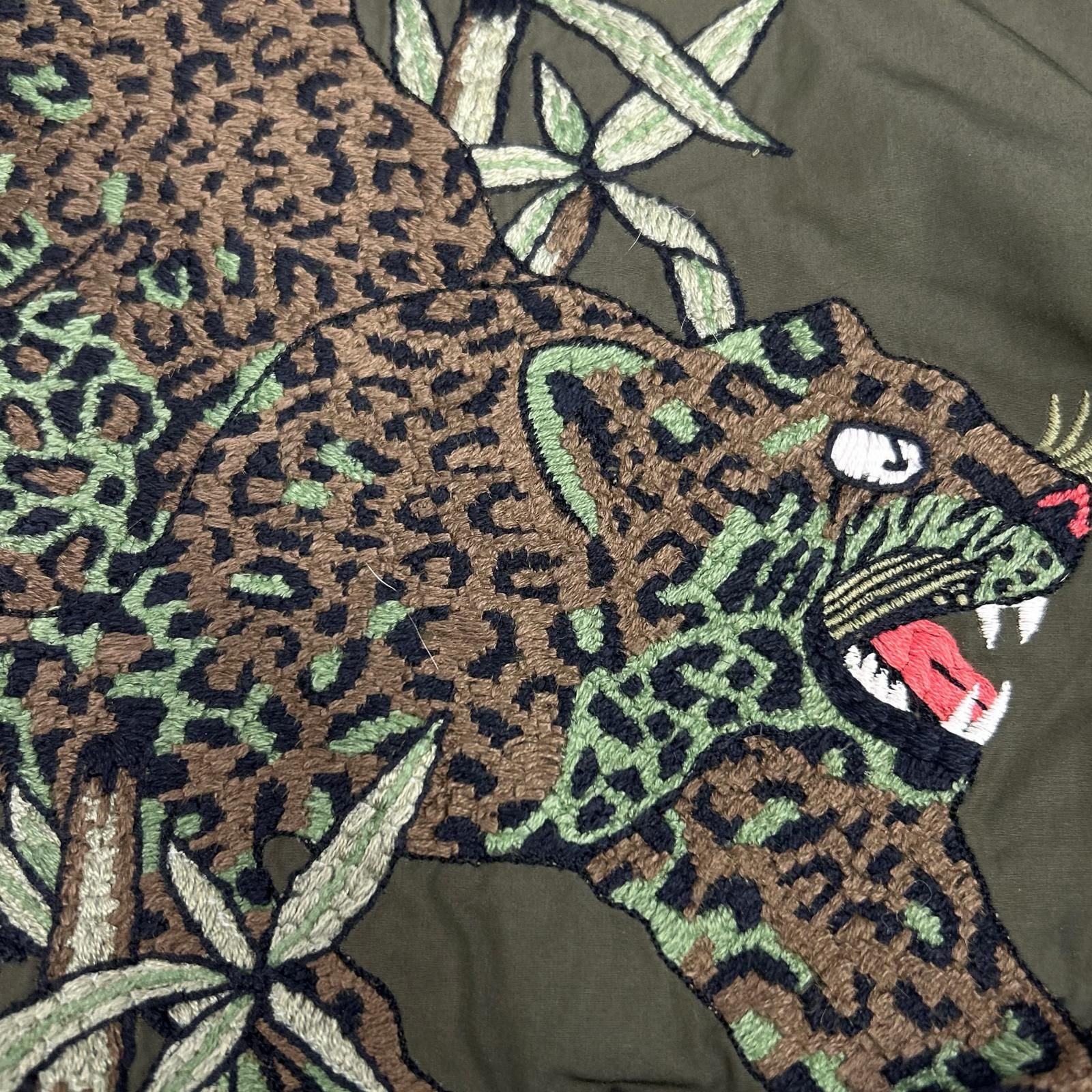 maharishi マハリシ カーキ コットン×ナイロン 虎刺繍 和柄 カーゴ