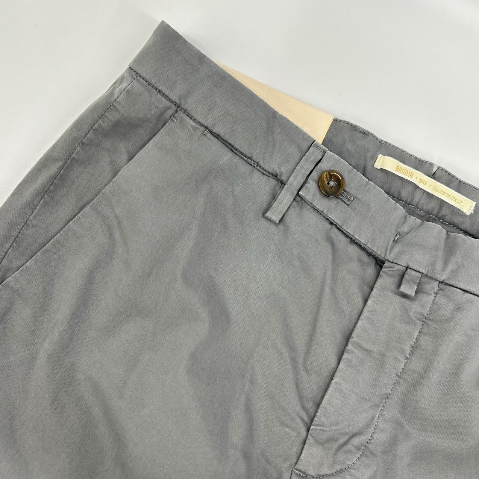 BRIGLIA 1949 ブリリア1949 グレー コットン ERCOLANO ノープリーツ