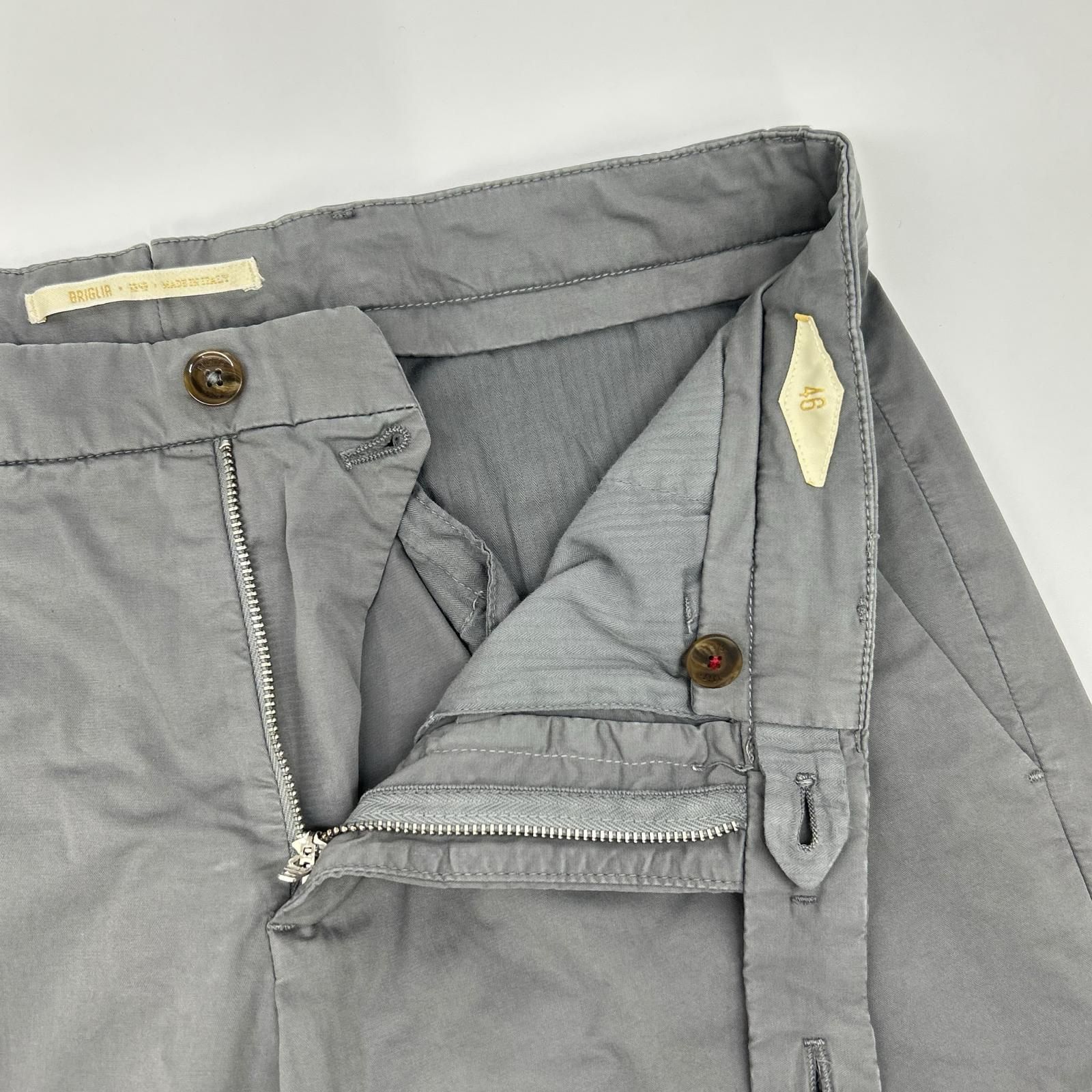 BRIGLIA 1949 ブリリア1949 グレー コットン ERCOLANO ノープリーツ