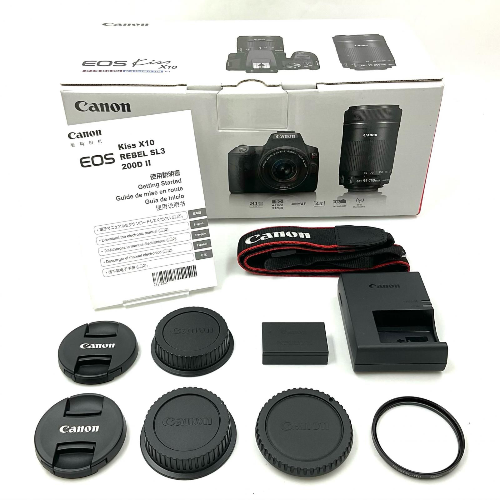 全額返金保証】【最速発送】Canon デジタル一眼 EOS Kiss X10 ダブル 