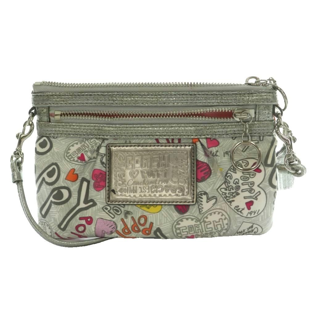 コーチ COACH ポピー POPPY ショルダーポーチ バッグ 総柄 ナイロン