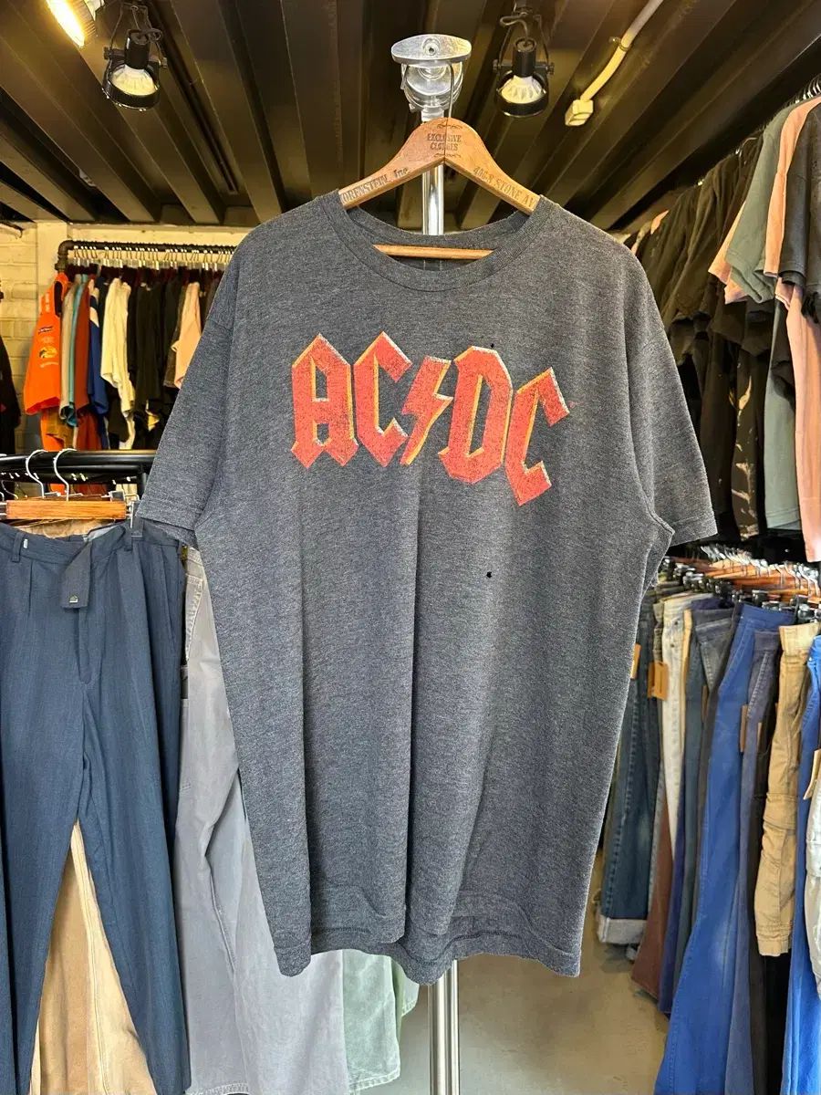 100 ACDC ロックバンド プリンティング Tシャツ
