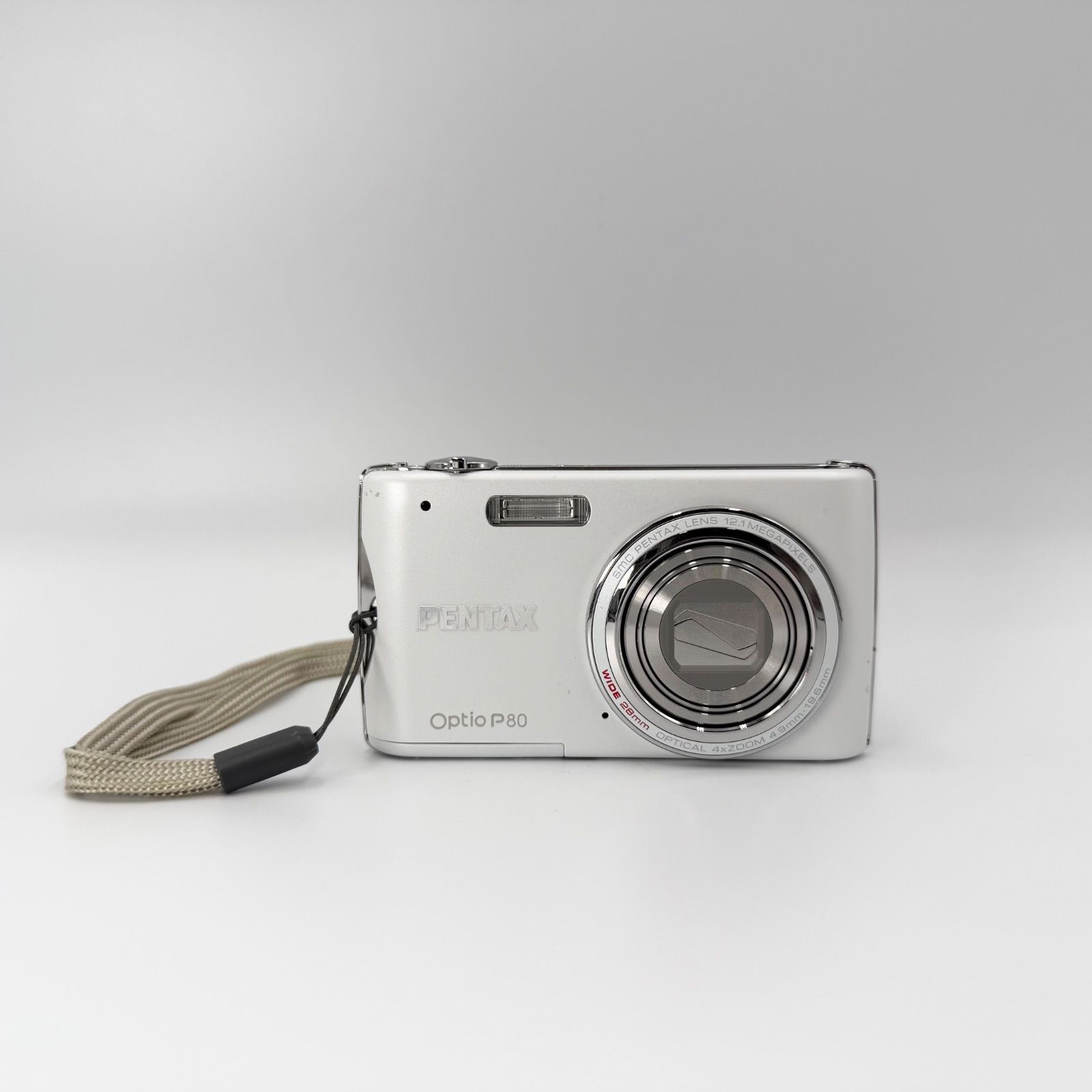 動作確認未】PENTAX Optio P80 デジタルカメラ ホワイト ペンタックス