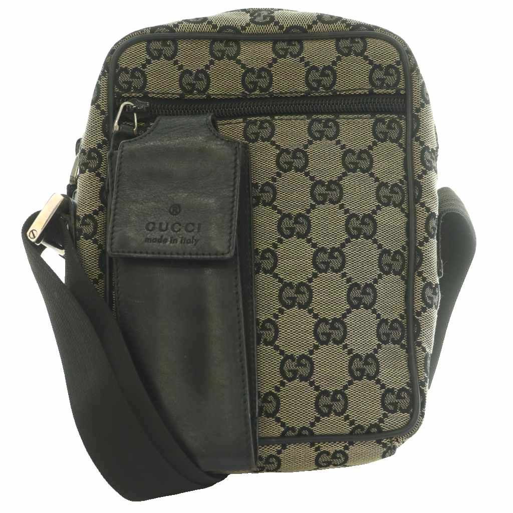 グッチ GUCCI GGキャンバス ポシェット ショルダーバッグ レザー ロゴ