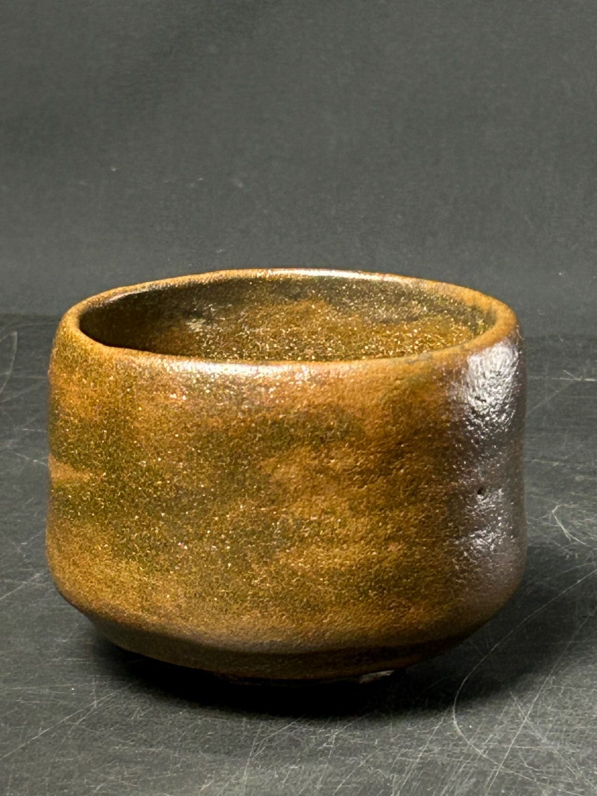 幽玄】佐々木輝夫 「寂くすり 黒茶碗」共箱 釉薬 茶道具 茶碗 抹茶椀