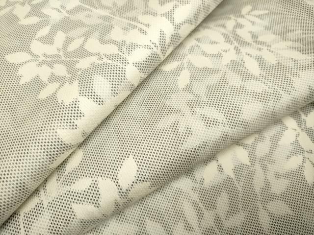 平和屋着物▽上質な紬　単衣　枝葉文　正絹　逸品　DABF5751du 13,650円
