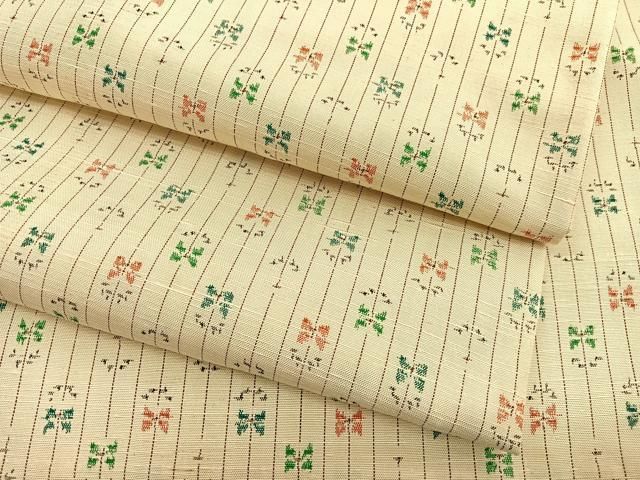 平和屋着物▽上質な紬　単衣　間道　正絹　逸品　BAAX2621hv