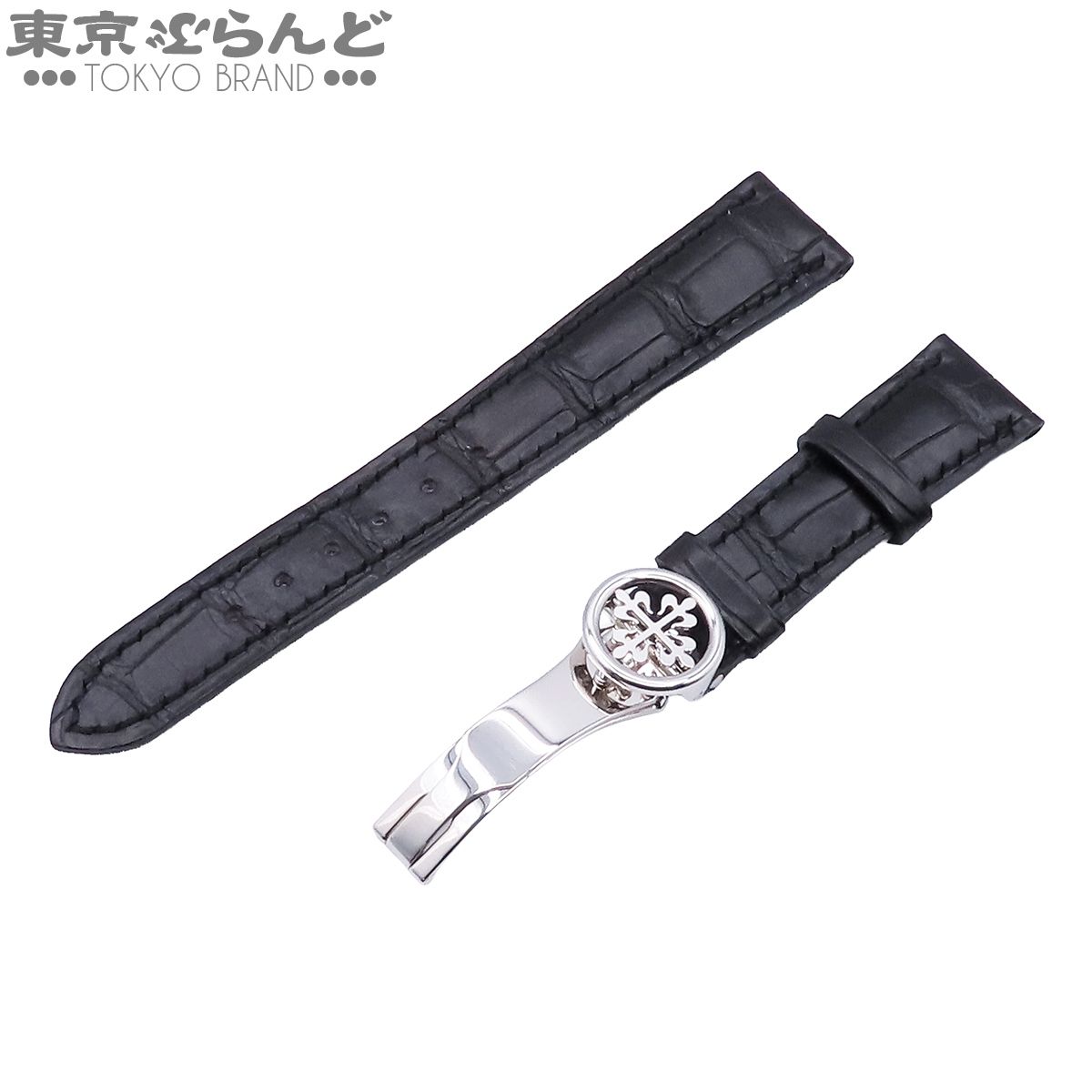 パテックフィリップ PATEK PHILIPPE 純正 Dバックル付き替えベルト プラチナ ブラック Pt950 クロコダイル 17mm 腕時計ベルト メンズ 101880888