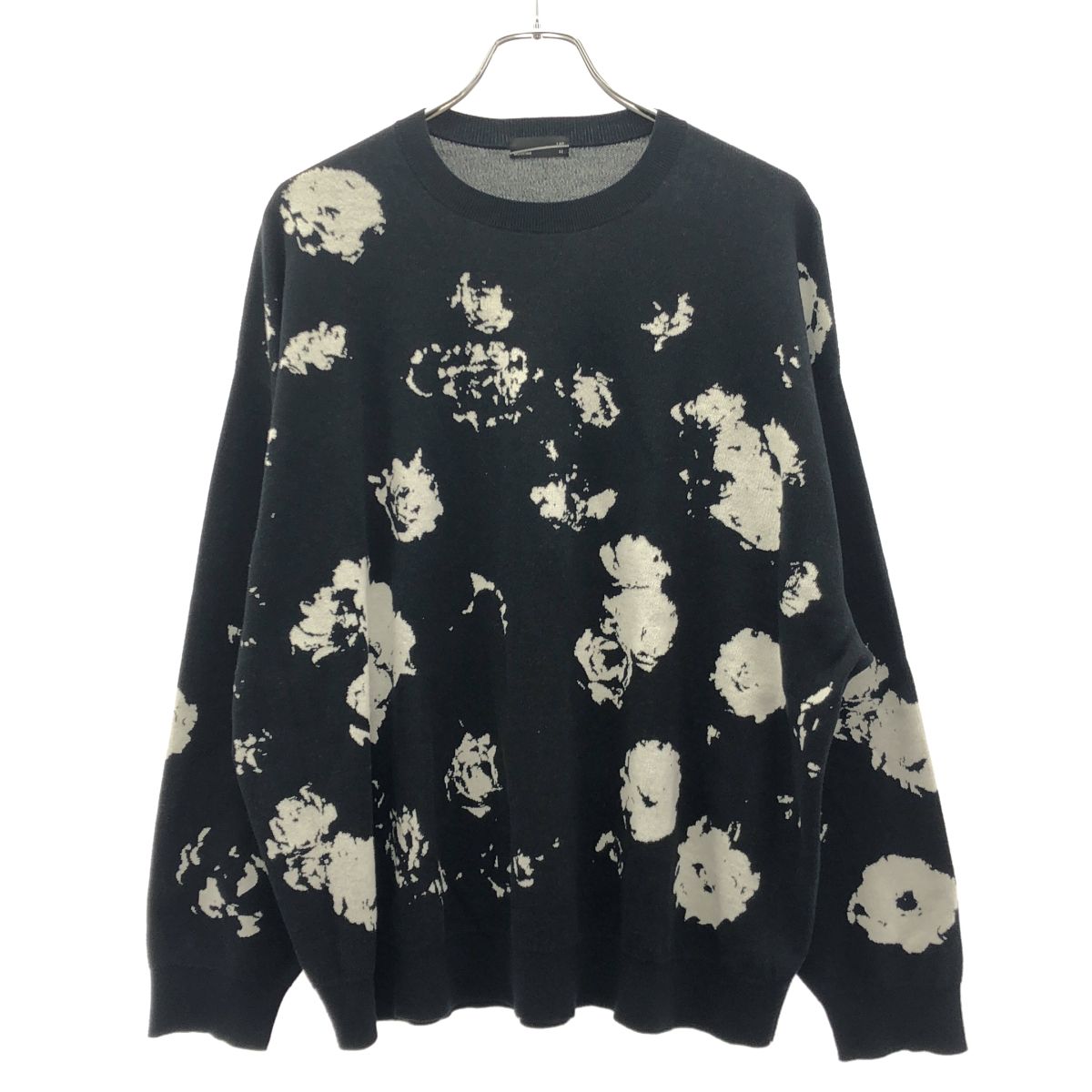 LAD MUSICIAN ラッドミュージシャン 18AW HIGH GAUGE WJQ KNIT ROSE MIX PULLOVER ハイゲージローズジャガードニットプルオーバー 2218-001 ブラック 44