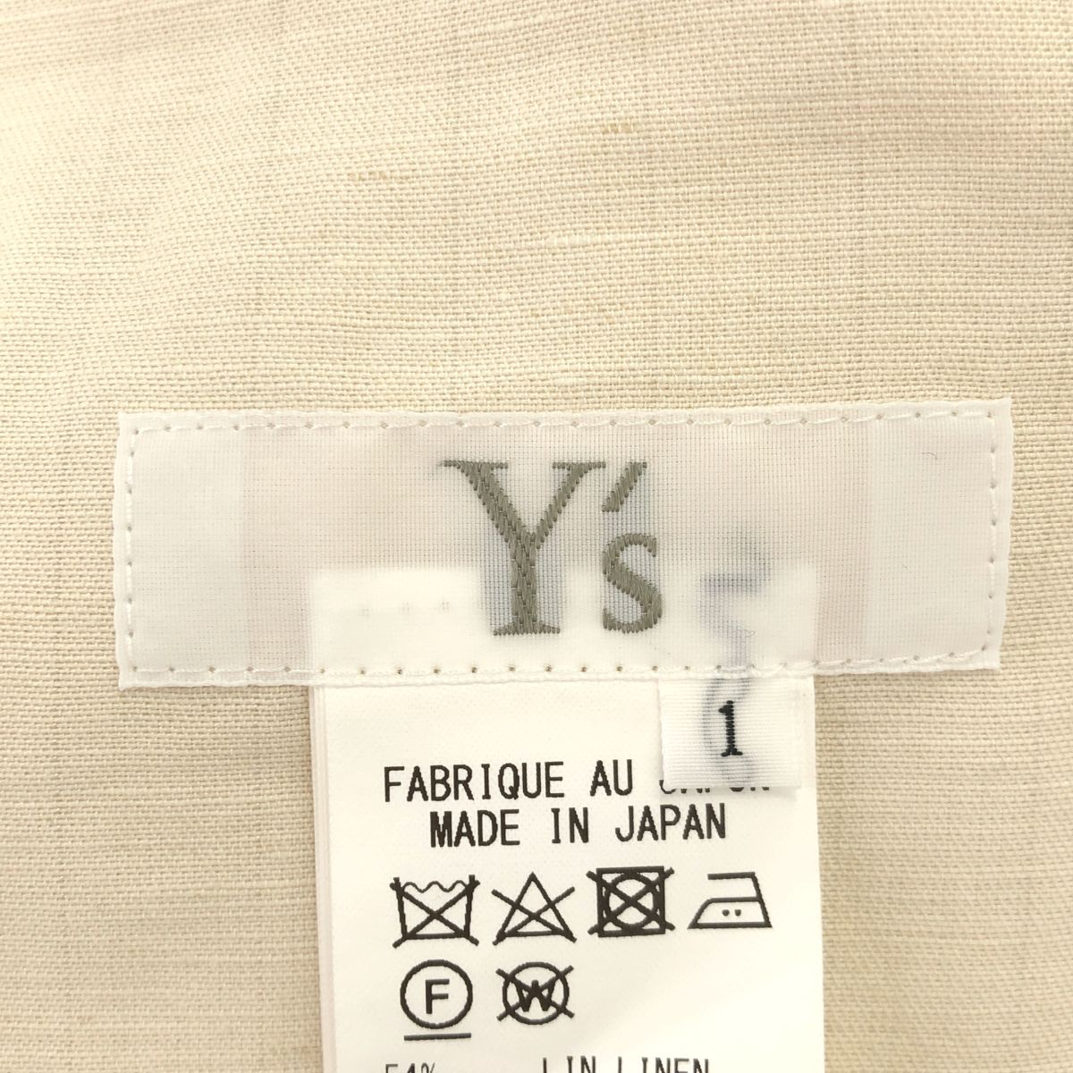 Y's Yohji Yamamoto ワイズ ヨウジヤマモト 23SS LINEN/COTTON