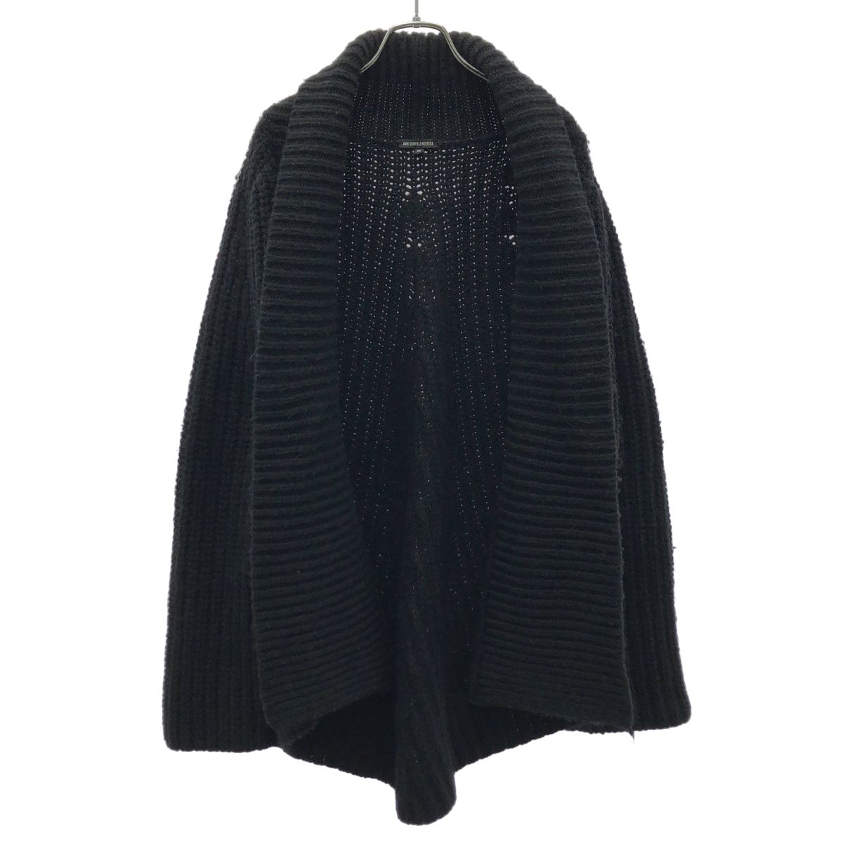 ANN DEMEULEMEESTER アンドゥムルメステール ドレープニットカーディガン 21-21-142064 ブラック 36