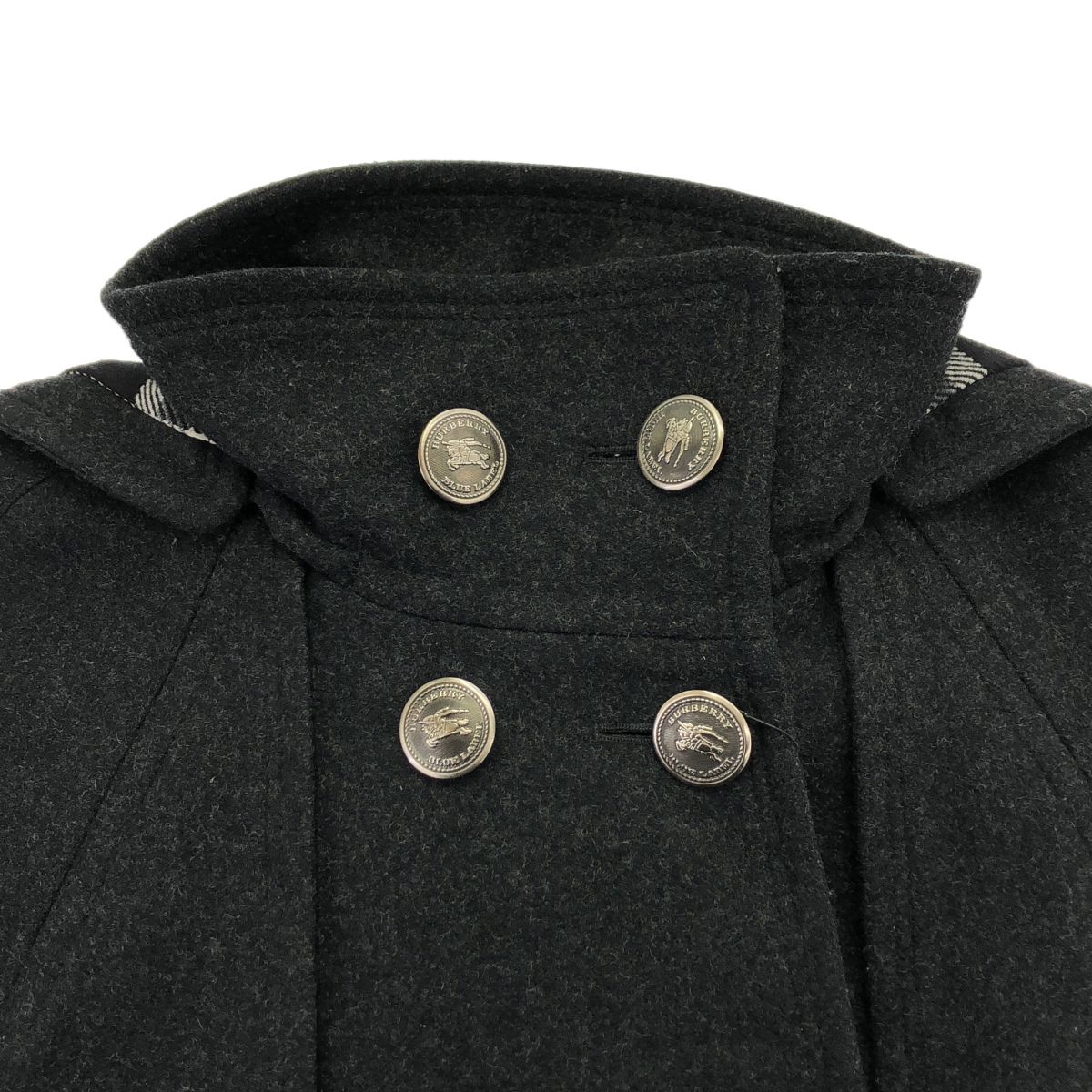 BURBERRY BLUE LABEL バーバリー ブルーレーベル メルトンウールケープ