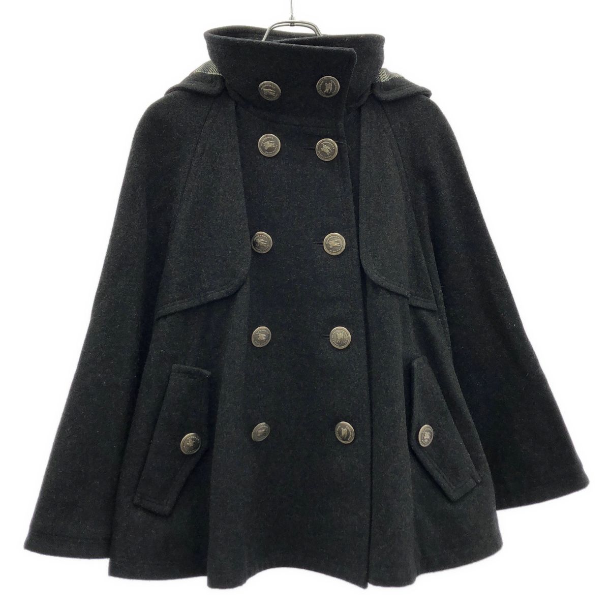 BURBERRY BLUE LABEL バーバリー ブルーレーベル メルトンウールケープ
