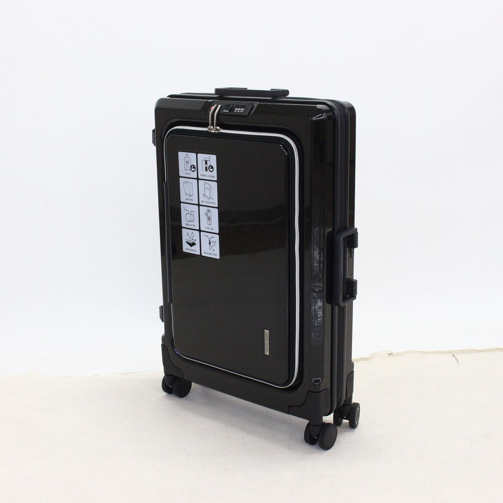 [中古] [1-3泊向けサイズ]LEGEND WALKER 6031 フィット 24L/拡張時55L ハードスーツケース 6031-60-bk クリスタルブラック  [良い(B)] 1-3泊向けサイズ]LEGEND WALKER 6031 フィット 24L/拡張時55L ハード