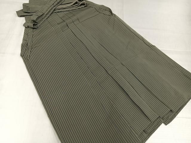 平和屋着物●男性　本場竹鳳平　行灯袴　縞　正絹　逸品　AABJ1242ph