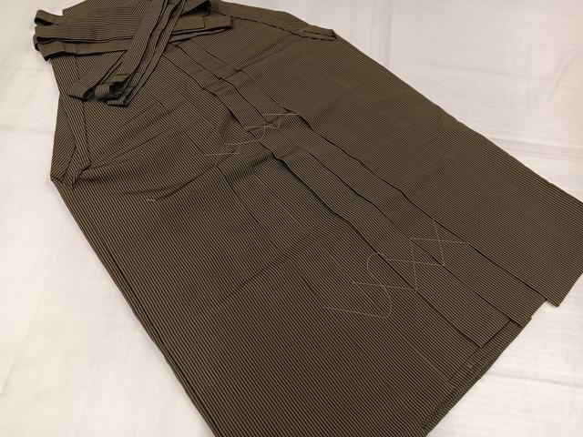 平和屋着物●男性　行灯袴　縞　正絹　逸品　未使用　AABJ1245ph