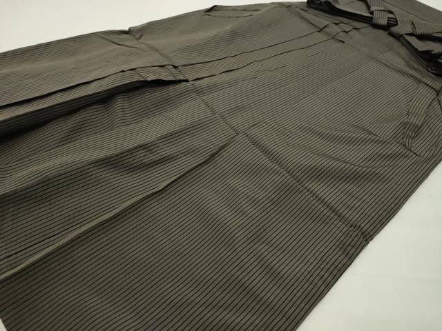 平和屋着物●男性　馬乗り袴　縞　正絹　逸品　CABG4536gh