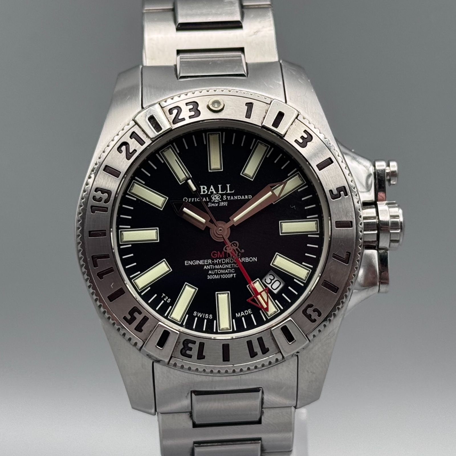 BALL ボールウォッチ エンジニア ハイドロカーボン GMT オートマチック DG1016A ブラック文字盤 SS