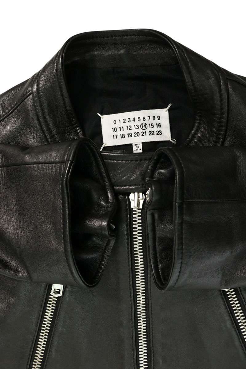 メゾンマルジェラ S50AM0489 八の字ライダースレザージャケット メンズ