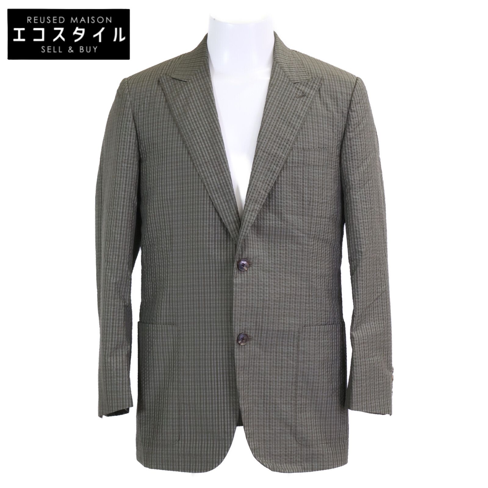 HERMES エルメス G79206 ベルベスト製 シルク シアサッカー ジャケット