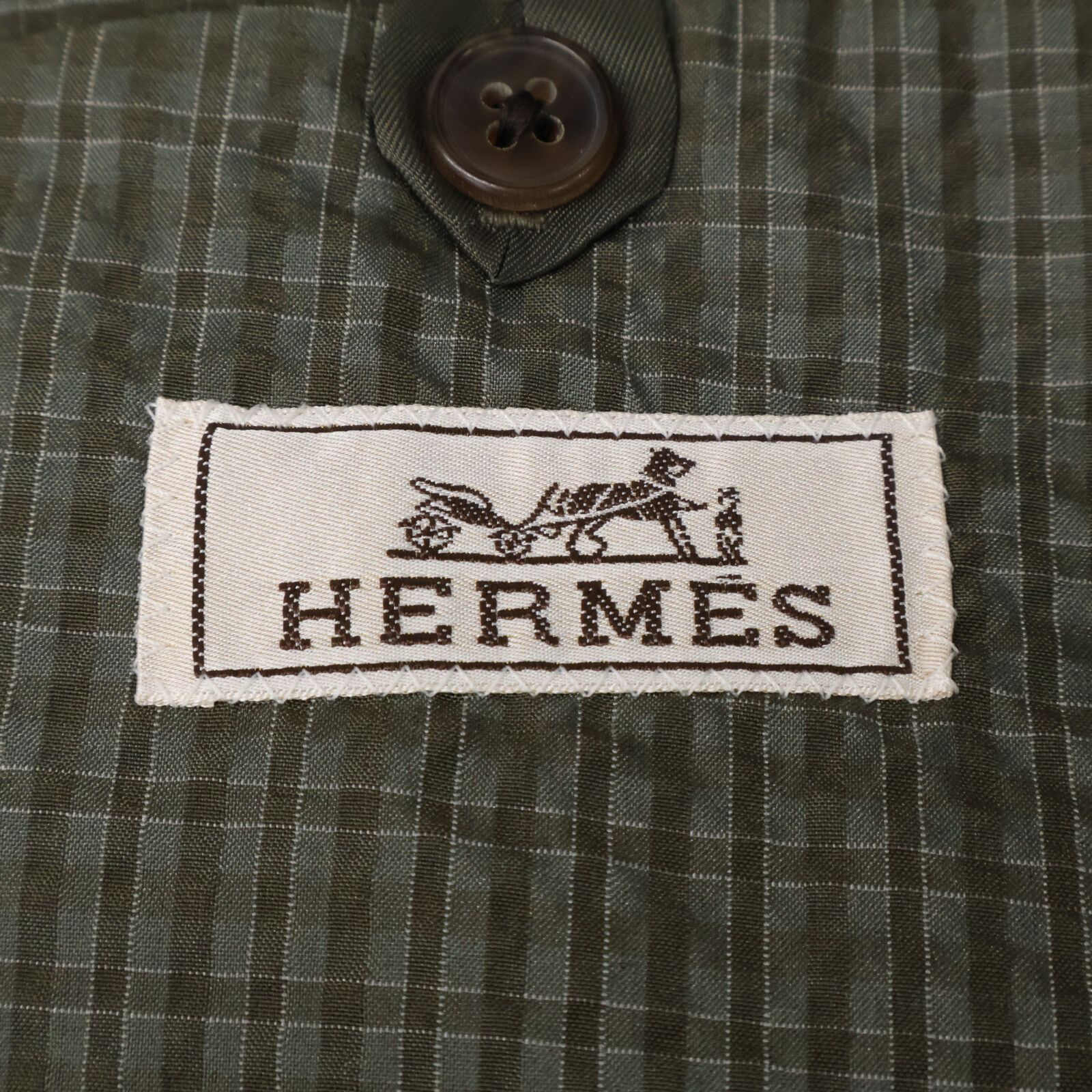 HERMES エルメス G79206 ベルベスト製 シルク シアサッカー ジャケット