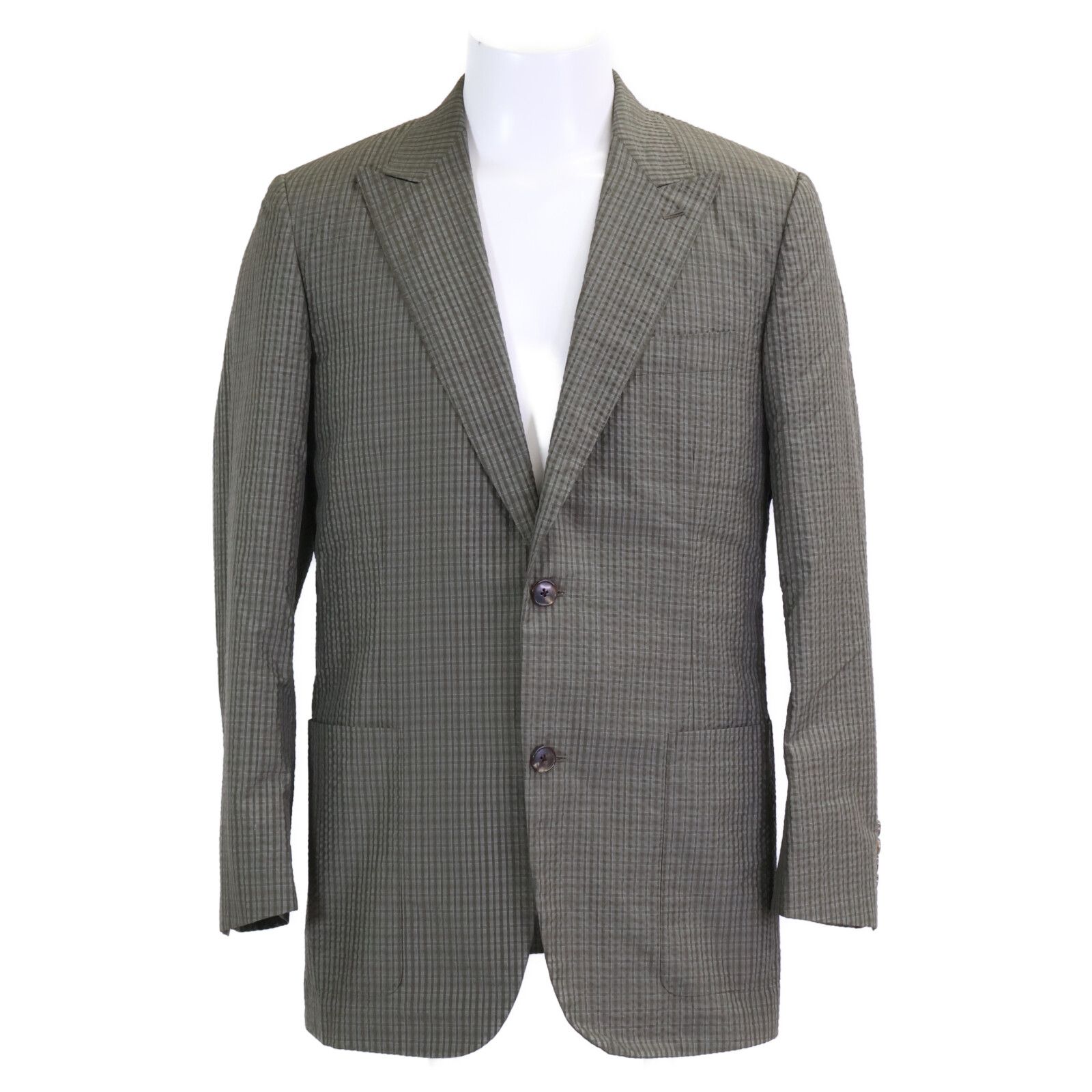 HERMES エルメス コットンストレッチサッカー2Bジャケット 48 グレー HERMES エルメス G79206 ベルベスト製 シルク シアサッカー ジャケット