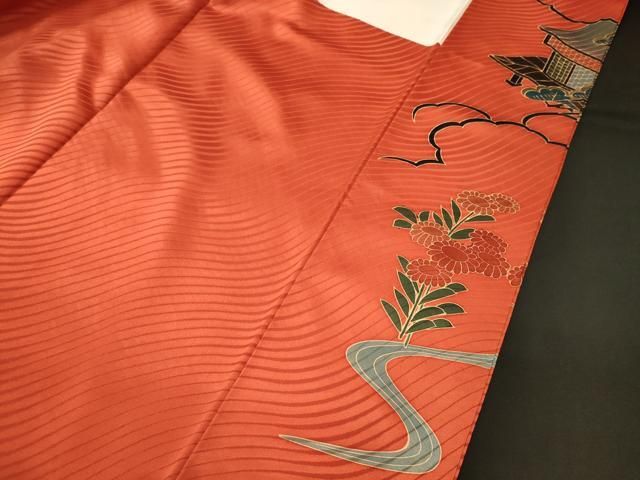 平和屋着物□豪華振袖 草花文 流水華鳥文 金彩 正絹 逸品 CABI1844oy